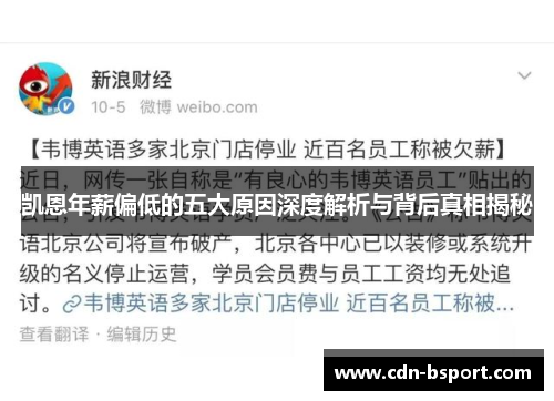 凯恩年薪偏低的五大原因深度解析与背后真相揭秘